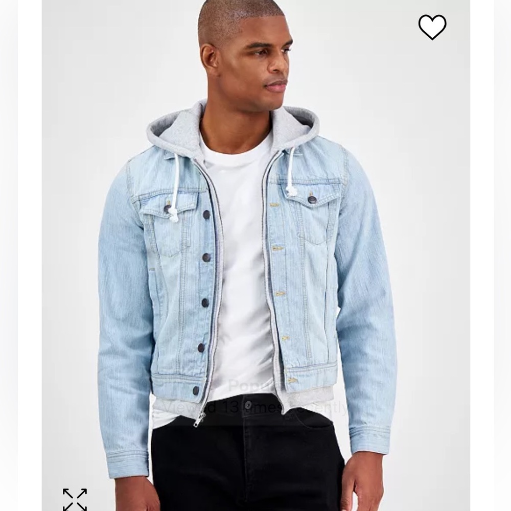 Sun + Stone
Men's Phoenix Trucker Hooded Denim Jacket Large Macy’s